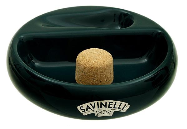 Pipe Accessories Savinelli Ceramic 1 Pipe Round Ashtray W/ Cork Pipe Knocker Green