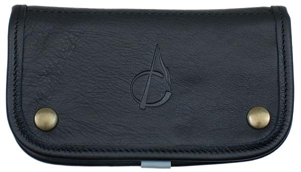 Pipe Accessories Claudio Albieri Italian Leather Elegance Tobacco Pouch Deluxe Black/Grey