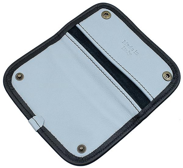 Pipe Accessories Claudio Albieri Italian Leather Elegance Tobacco Pouch Deluxe Black/Grey