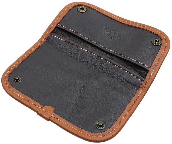 Pipe Accessories Claudio Albieri Italian Leather Tobacco Pouch Deluxe Chocolate/Russet
