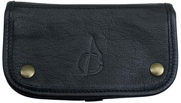 Pipe Accessories Claudio Albieri Italian Leather Tobacco Pouch Deluxe Black