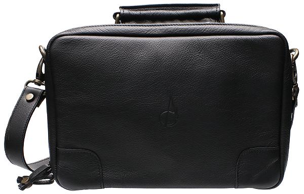 Pipe Accessories Claudio Albieri Italian Leather Elegance 4 Pipe Bag Black