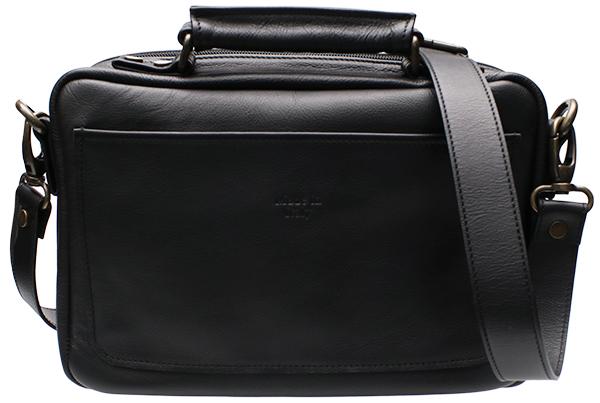 Pipe Accessories Claudio Albieri Italian Leather Elegance 4 Pipe Bag Black