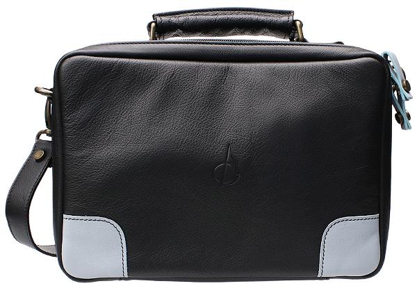 Pipe Accessories Claudio Albieri Italian Leather Elegance 4 Pipe Bag Black/Grey
