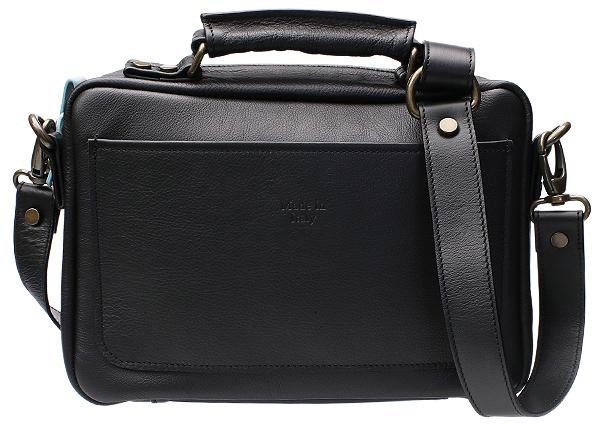 Pipe Accessories Claudio Albieri Italian Leather Elegance 4 Pipe Bag Black/Grey