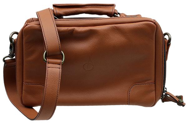 Pipe Accessories Claudio Albieri Italian Leather 4 Pipe Bag Russet