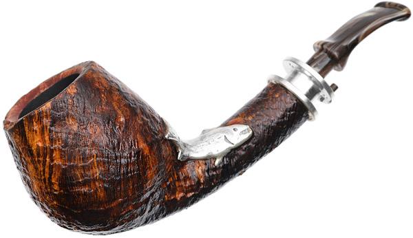 Neerup P. Jeppesen Salmon Silver Sandblasted Bent Egg