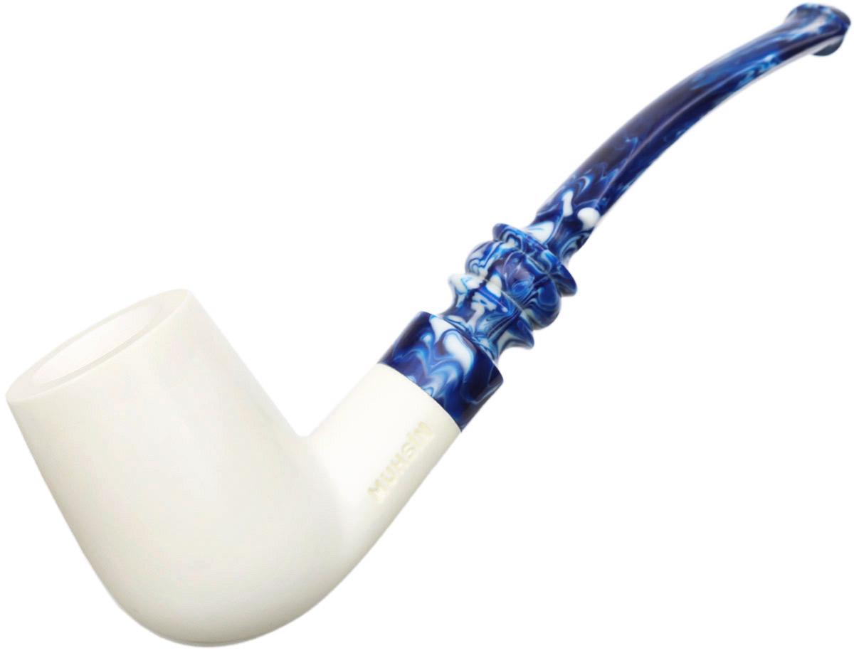 AKB Meerschaum Smooth Bent Billiard (Muhsin) (with Case)