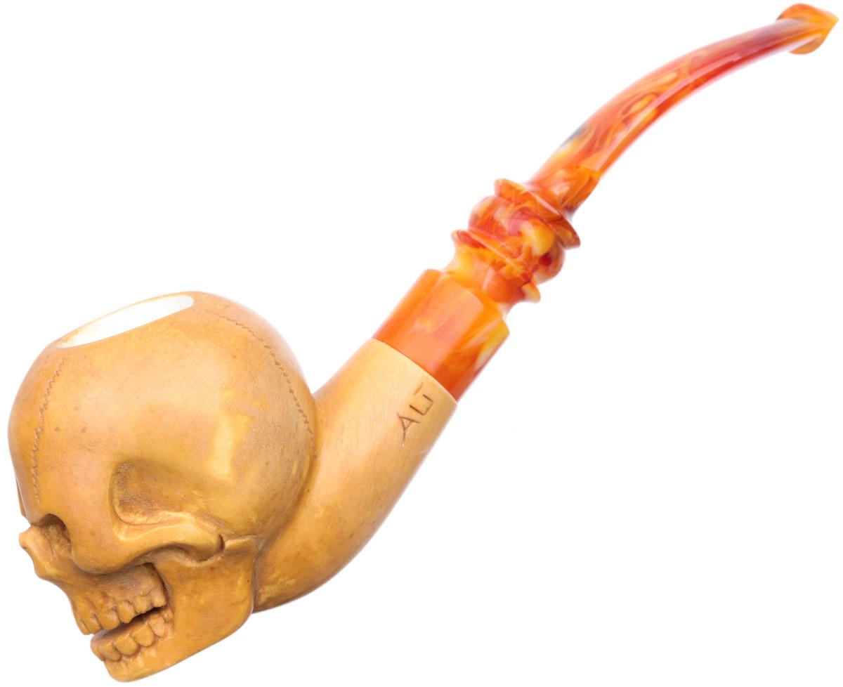 AKB Meerschaum Carved Skull (Ali) (with Case)