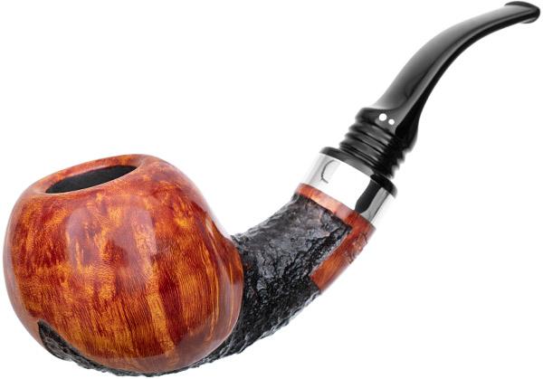 Winslow Partially Rusticated Bent Apple with Silver (9mm) (E)