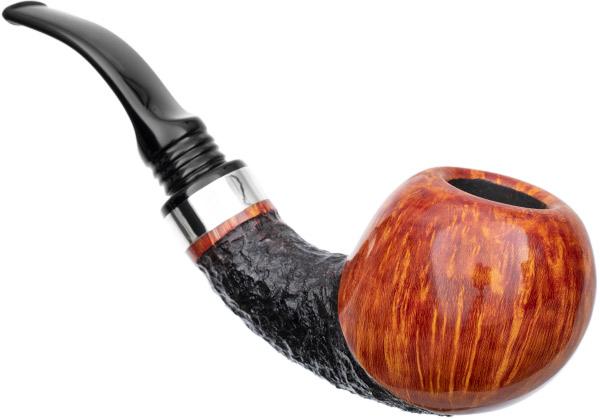 Winslow Partially Rusticated Bent Apple with Silver (9mm) (E)