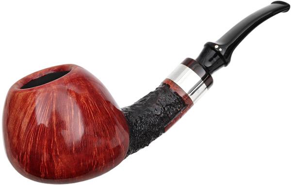 Winslow Partially Rusticated Bent Brandy with Silver (E)