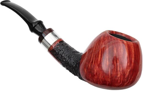 Winslow Partially Rusticated Bent Brandy with Silver (E)