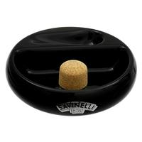 Pipe Accessories Savinelli Ceramic 1 Pipe Round Ashtray W/ Cork Pipe Knocker Black