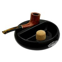 Pipe Accessories Savinelli Ceramic 1 Pipe Round Ashtray W/ Cork Pipe Knocker Black