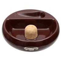 Pipe Accessories Savinelli Ceramic 1 Pipe Round Ashtray W/ Cork Pipe Knocker Maroon