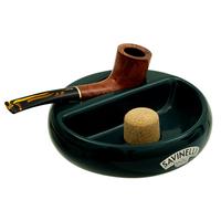 Pipe Accessories Savinelli Ceramic 1 Pipe Round Ashtray W/ Cork Pipe Knocker Green