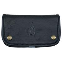 Pipe Accessories Claudio Albieri Italian Leather Elegance Tobacco Pouch Deluxe Black/Grey