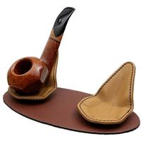 Pipe Accessories Claudio Albieri 2 Pipe Leather Magnetic Stand Brown/Tan