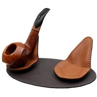 Pipe Accessories Claudio Albieri 2 Pipe Leather Magnetic Stand Dark Brown/Russet