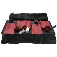 Pipe Accessories Claudio Albieri Italian Leather Elegance Rollup Black/Red