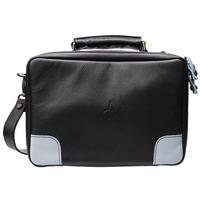 Pipe Accessories Claudio Albieri Italian Leather Elegance 4 Pipe Bag Black/Grey