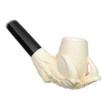 AKB Meerschaum Carved Dragon Claw Holding Egg Churchwarden (Ali) (with Case)