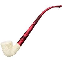 AKB Meerschaum Carved Floral Bent Dublin Churchwarden (Ali) (with Case)