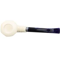 AKB Meerschaum Carved Floral Paneled Bent Dublin with Silver (with Case)