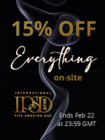 15% Off Everything On-Site | International Pipe-Smoking Day