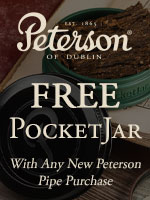 Free PocketJar With Any New Peterson Pipe Purchased