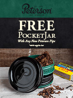 Free PocketJar With Any New Peterson Pipe Purchased