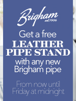 Get a free leather pipe stand with any new Brigham